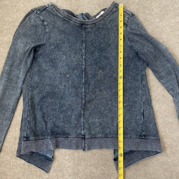 Dylan Sweatshirt Womens Small Blue Tie Back Pullover Sweater Boho 90s Y2K - Picture 5 of 8